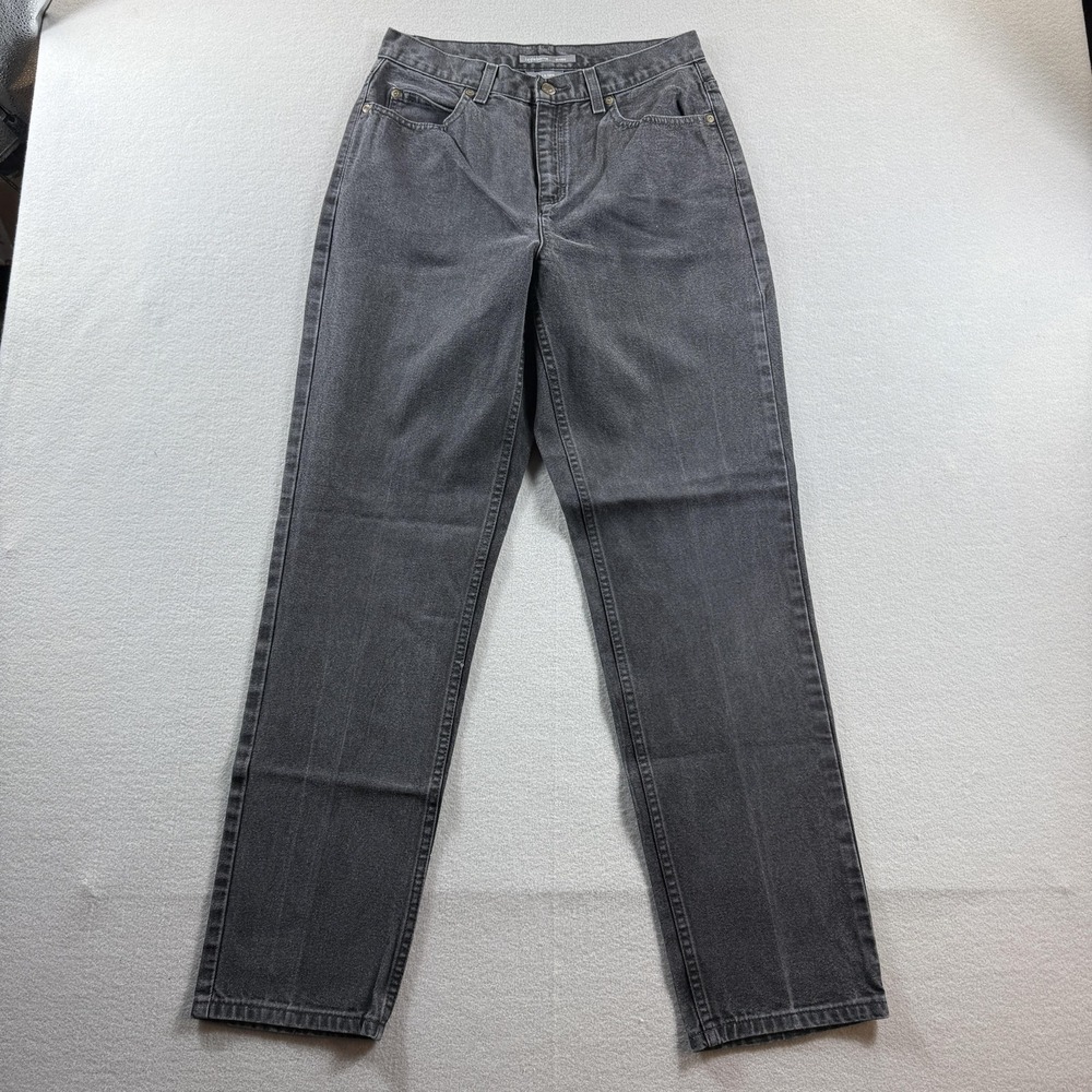 Liz Claiborne Jeans Womens 10R Gray Charcoal Wash High Rise Straight 28x30